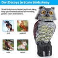 Owl Decoys to Scare Birds Squirrels Away (360 Degree Rotating Head)
